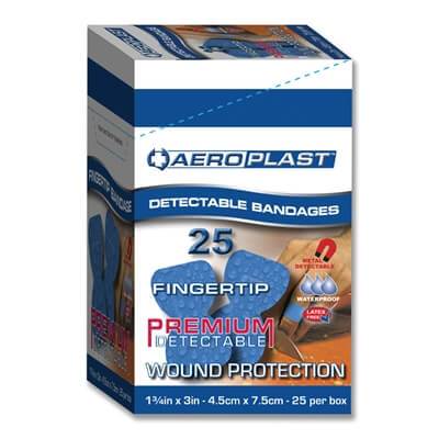 Aeroplast detectable fingertip dressings