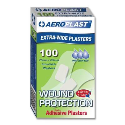 Aeroplast extra wide strip transparent dressings